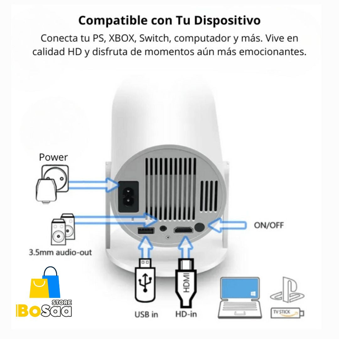 Proyector para teléfonos con control remoto  incluye Netflix YouTube  Amazon Prime y más